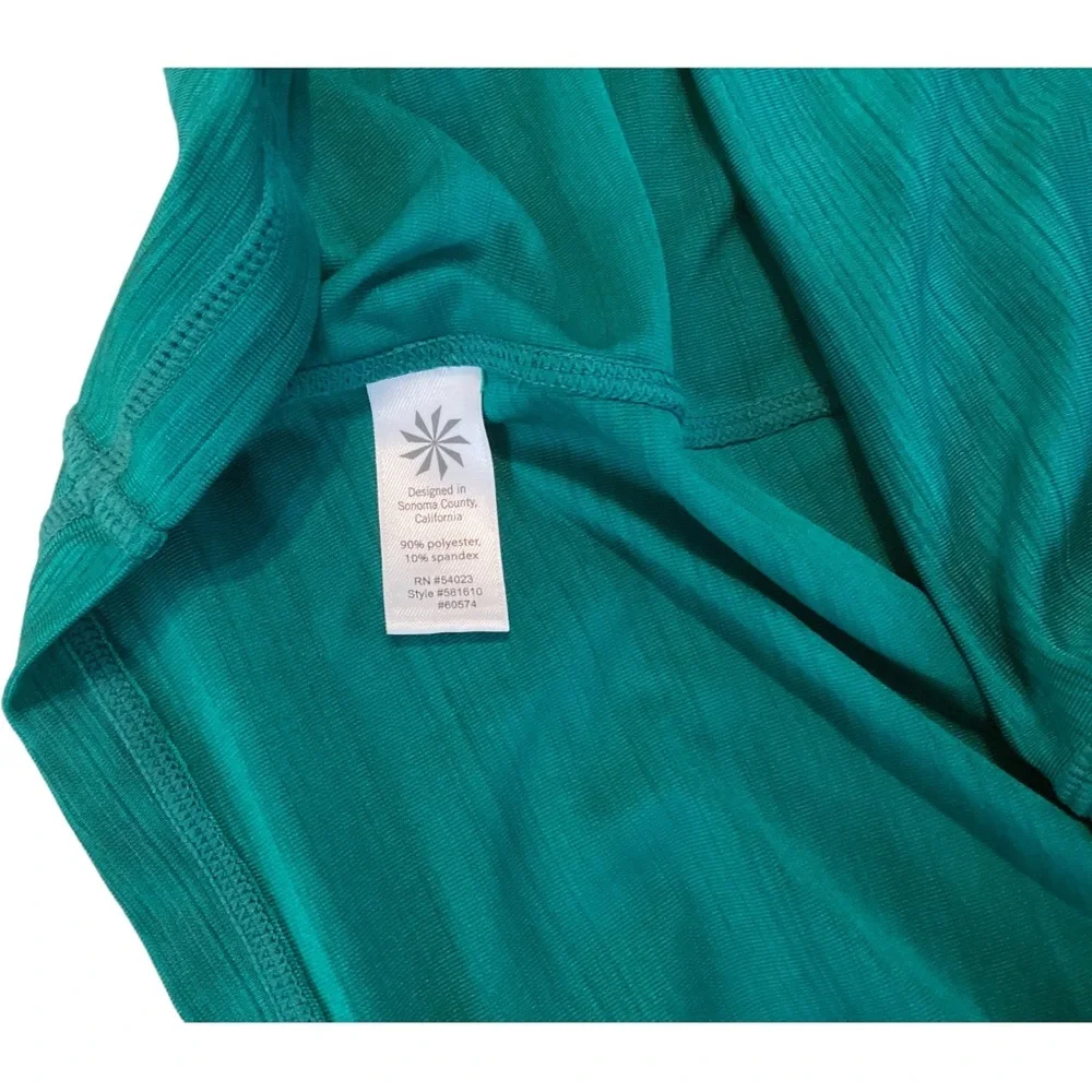 Athleta Women’s Long Sleeve Pullover 1/4 Zip Green Athletic Shirt Activewear XL - Picture 12 of 15